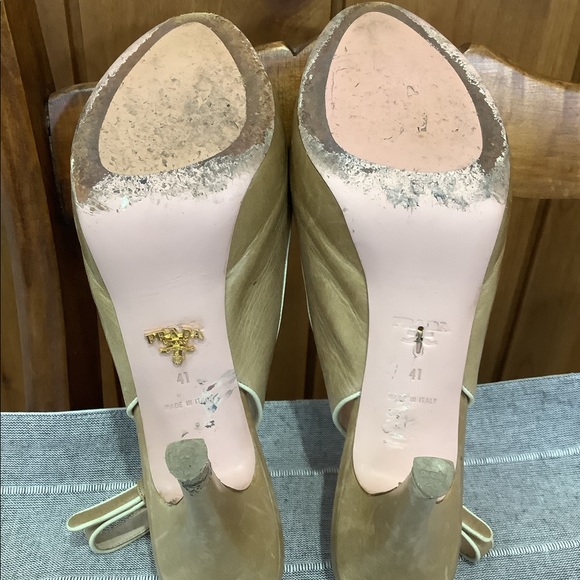 Prada Platform Open Toe Sling Back Heels - Picture 3 of 6